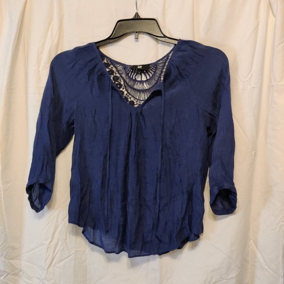COPY - Excellent condition! women's sheer navy blue blouse top size XS - Picture 1 of 3